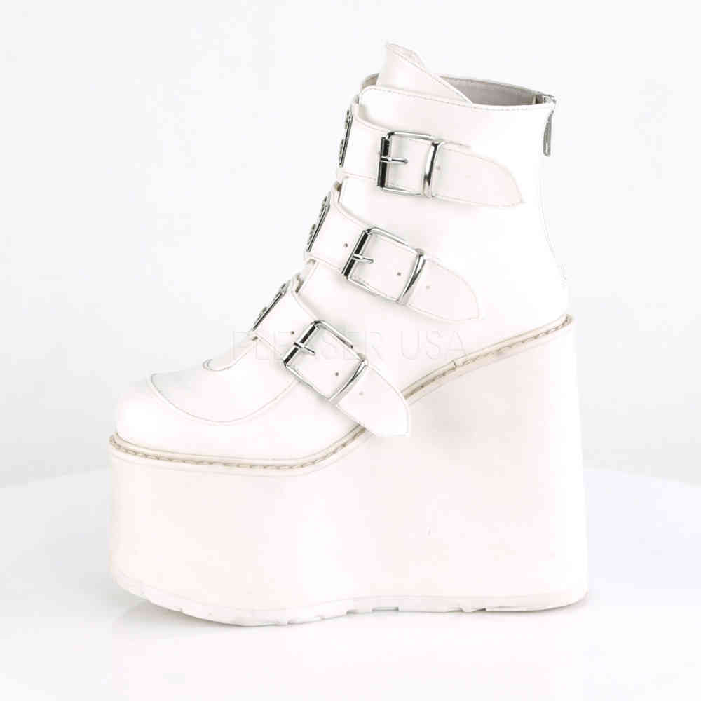 DemoniaCult - SWING105 Bottes de plateforme - Blanc